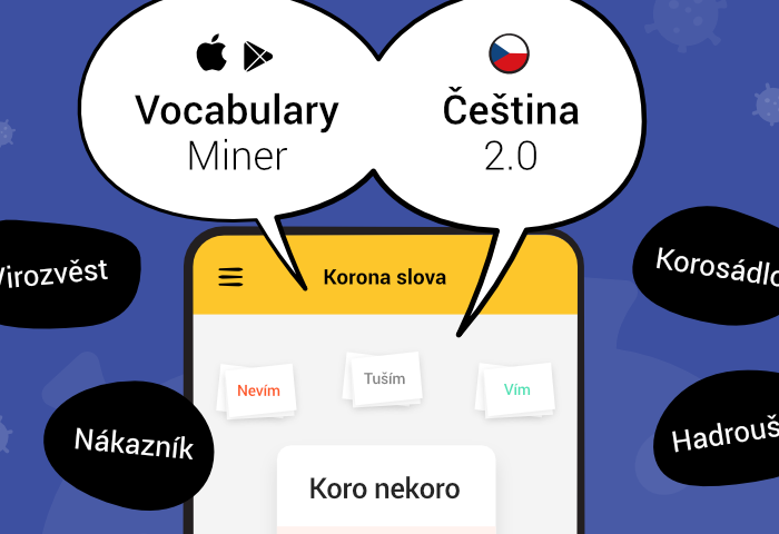 cooperation between Čeština 2.0 and Vocabulary Miner during coronavirus