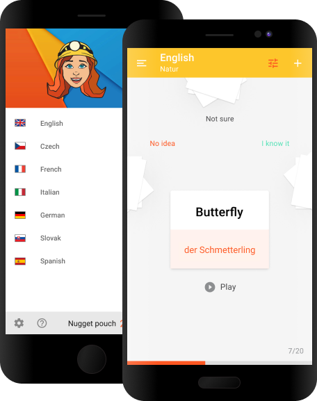 Vocabulary Miner Flashcard app