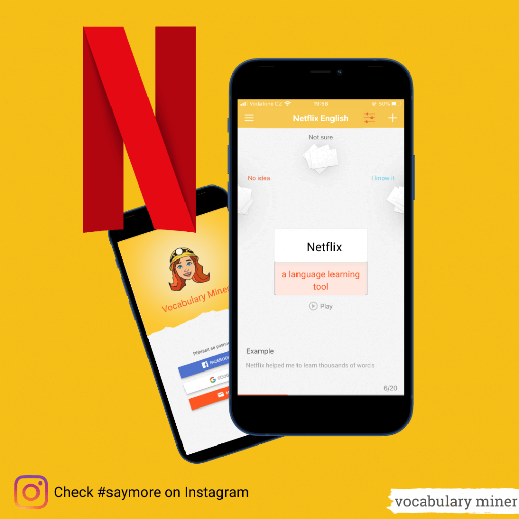 learn language with Netflix and Flashcards